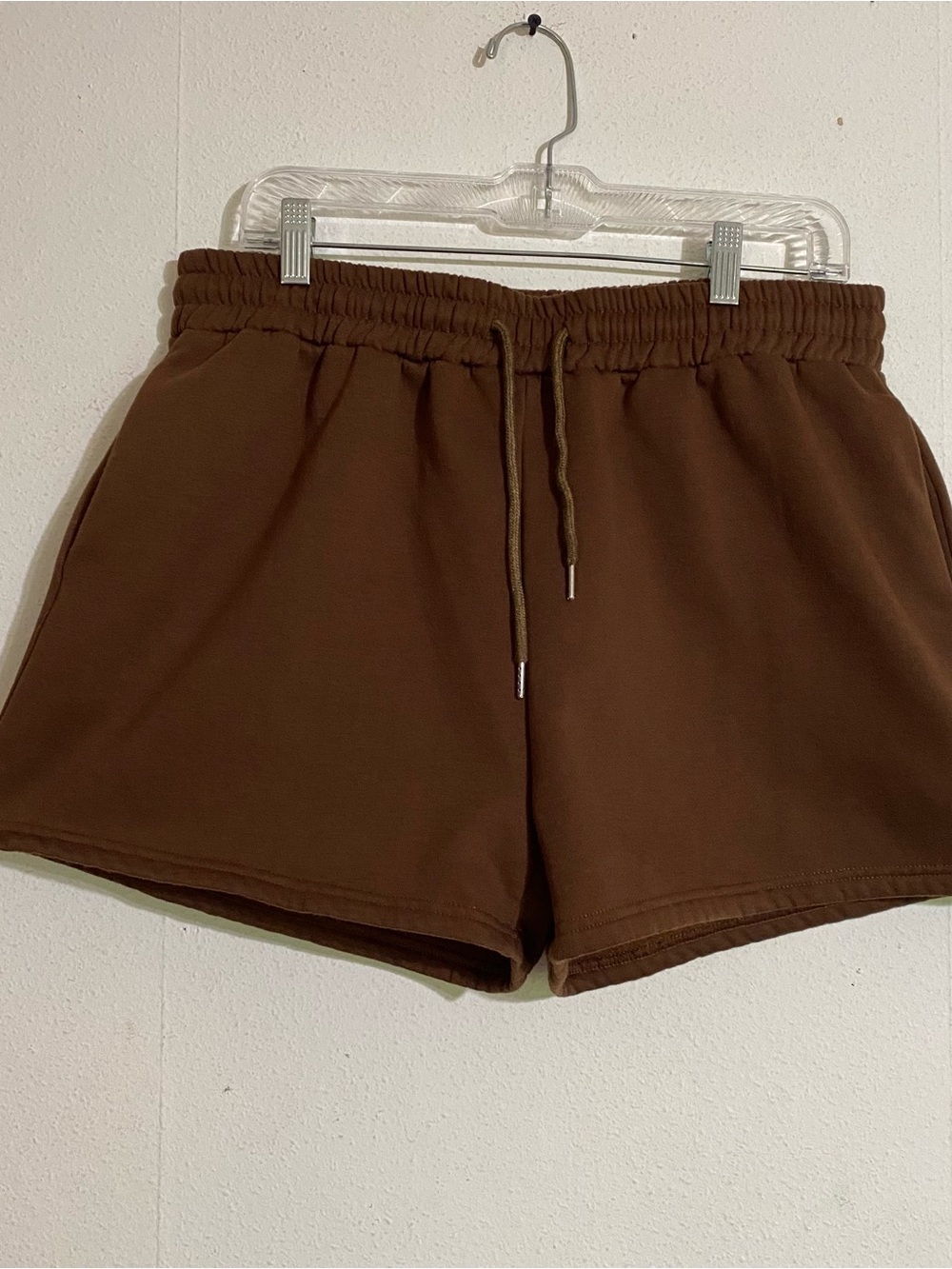 Chocolate Fleece Lined Drawstring Shorts: Size XL